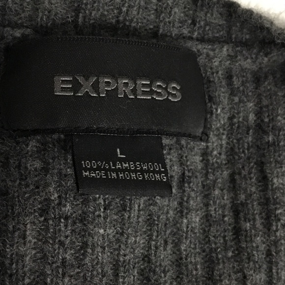 EXPRESS Preppy Lambswool Ribbed Sweater size L - Picture 6 of 8